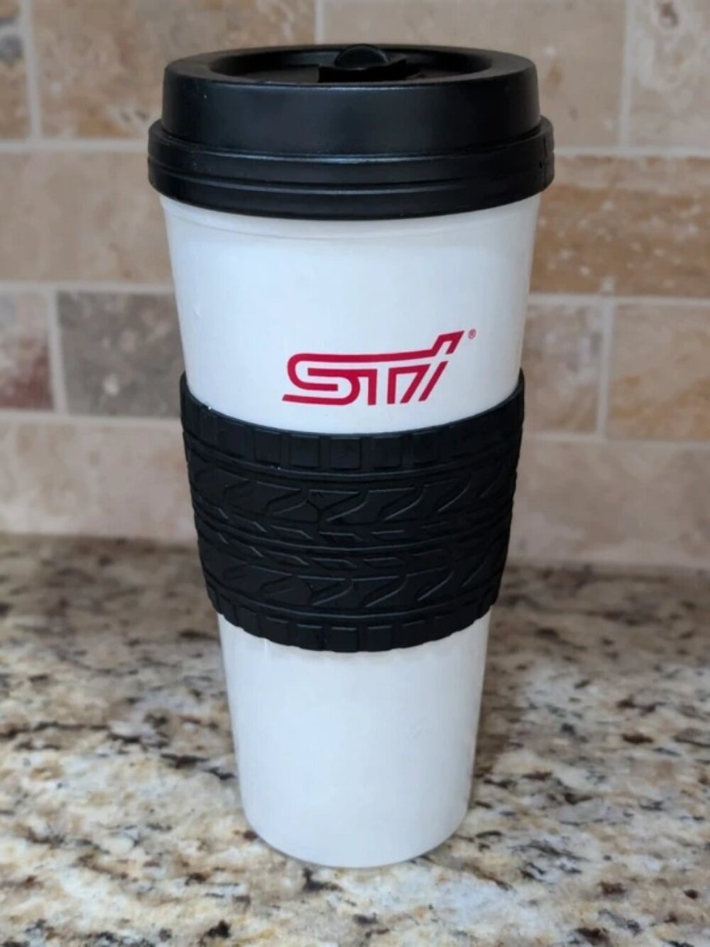 Subaru STI tire track travel coffee mug thermos tumbler